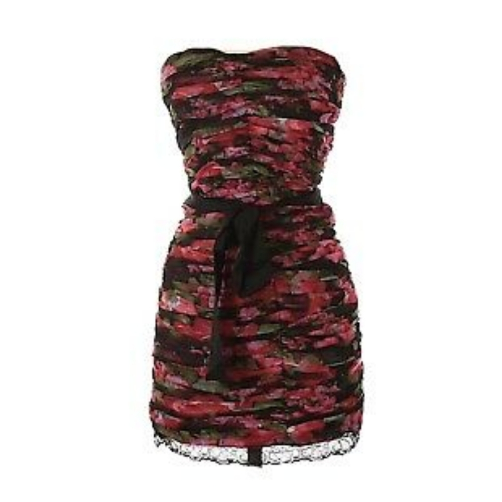 Sexy floral strapless dress